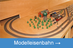 Modelleisenbahn - Blick auf das Bahnbetriebswerk